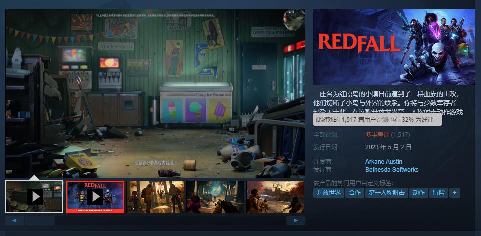 反向登顶 《红霞岛》成为B社Steam评价最差游戏